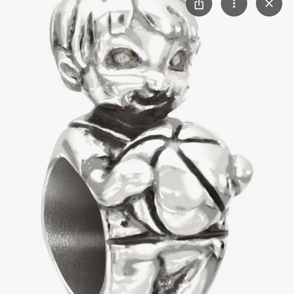 Authentic Chamilia 2010-3230 Little Boy Snips & Snails Sterling Silv Bead Charm